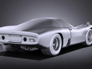 Mclaren M6GT 1969 24H Lemans Yarış Arabası vray 3D Model
