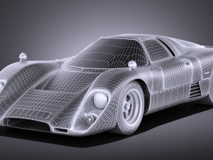 Mclaren M6GT 1969 24H Lemans Race Car vray 3D-Modell