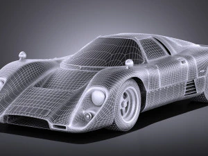 Mclaren M6GT 1969 24H Lemans Yarış Arabası vray 3D Model