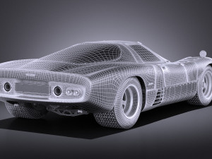 Mclaren M6GT 1969 24H Lemans Race Car vray 3D-Modell