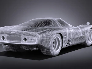 Mclaren M6GT 1969 24H Lemans Yarış Arabası vray 3D Model