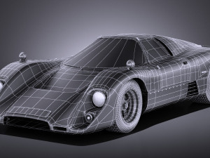 Mclaren M6GT 1969 24H Lemans Race Car vray 3D-Modell