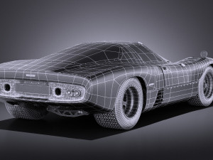 Mclaren M6GT 1969 24H Lemans Race Car vray 3D-Modell
