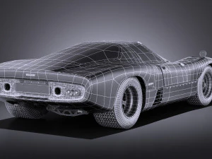 Mclaren M6GT 1969 24H Lemans Yarış Arabası vray 3D Model