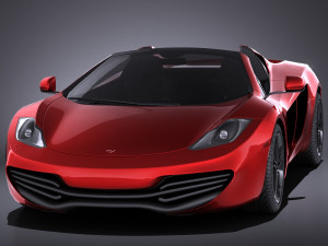 Mclaren MP4 12C Spider 2014 vray Modello 3D