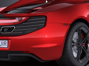 Mclaren MP4 12C Spider 2014 vray Modello 3D