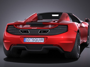 Mclaren MP4 12C Spider 2014 vray Modello 3D