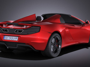 Mclaren MP4 12C Spider 2014 vray Modello 3D