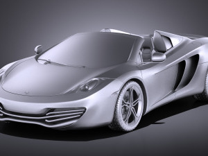 Mclaren MP4 12C Spider 2014 vray Modello 3D