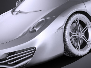 Mclaren MP4 12C Spider 2014 vray Modello 3D