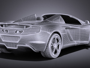 Mclaren MP4 12C Spider 2014 vray Modello 3D