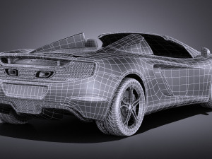 Mclaren MP4 12C Spider 2014 vray Modello 3D