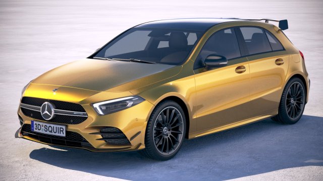 Mercedes-Benz A35 AMG 2019 3D Model .c4d .max .obj .3ds .fbx .stl .blend