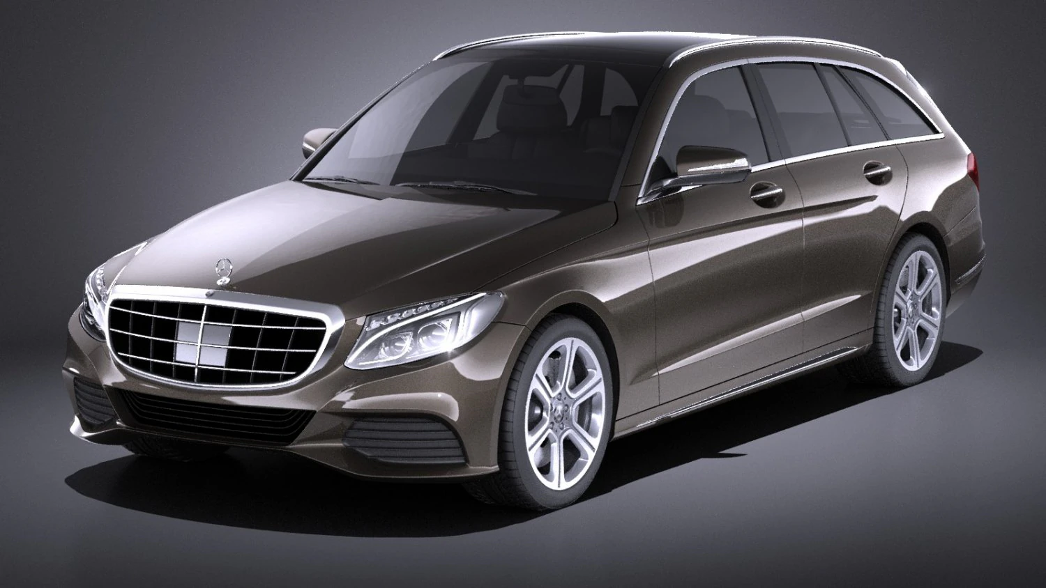 Mercedes-Benz C-class W205 2017 Estate vray 3D Model .c4d .max .obj .3ds .fbx .stl .blend 