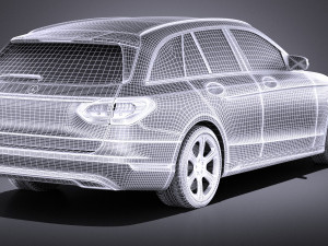 Mercedes-Benz C-class W205 2017 Estate vray Modelo 3D