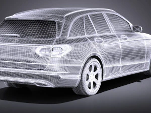 Mercedes-Benz C-class W205 2017 Estate vray 3D Model