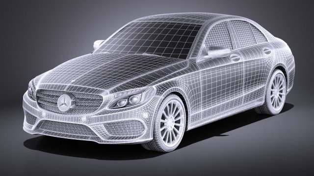 Mercedes-Benz c class w205 2017 sedan vray 3D Model in Sedan 3DExport