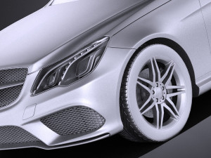 Mercedes-Benz E-class Coupe 2015 vray Model 3D