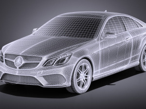Mercedes-Benz E-class Coupe 2015 vray Model 3D