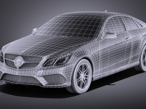 Mercedes-Benz E-class Coupe 2015 vray Model 3D