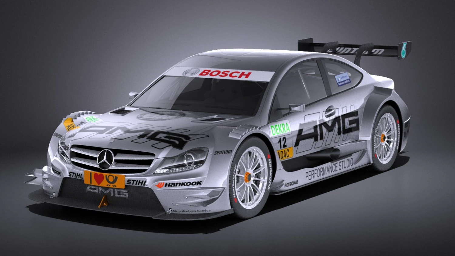 Mercedes-Benz C AMG DTM 2012-2014 vray Modelo 3D .c4d .max .obj .3ds .fbx .stl .blend