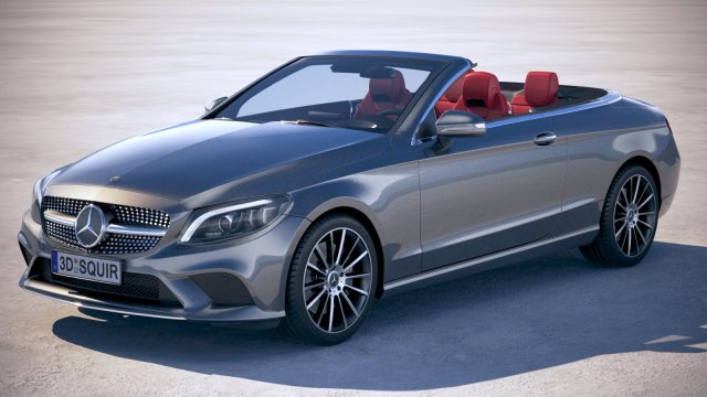 Mercedes-Benz c-class amg cabrio 2019 3D Модель .c4d .max .obj .3ds .fbx .stl .blend 