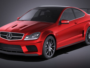 Mercedes-Benz C63 AMG Black 2014 vray Modèle 3D