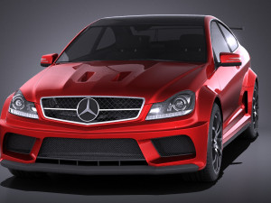 Mercedes-Benz C63 AMG Black 2014 vray 3D Модель