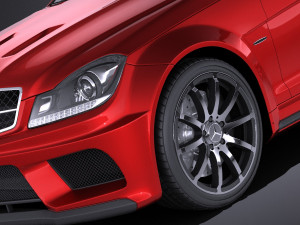 Mercedes-Benz C63 AMG Black 2014 vray 3D Модель