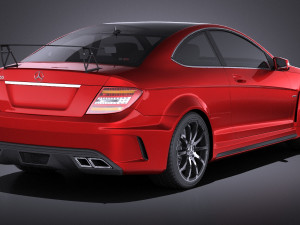 Mercedes-Benz C63 AMG Black 2014 vray 3D Модель
