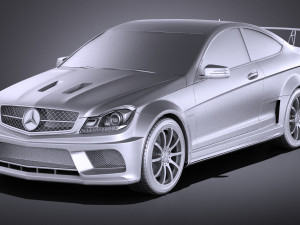Mercedes-Benz C63 AMG Black 2014 vray 3D Модель