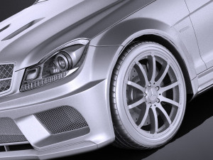 Mercedes-Benz C63 AMG Black 2014 vray 3D Модель