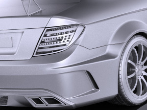 Mercedes-Benz C63 AMG Black 2014 vray 3D Модель