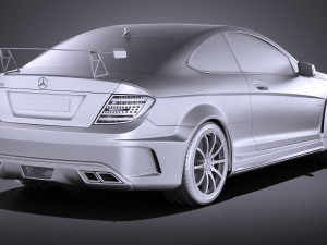 Mercedes-Benz C63 AMG Black 2014 vray 3D Модель
