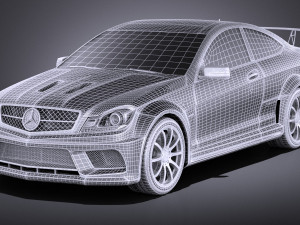 Mercedes-Benz C63 AMG Black 2014 vray 3D Модель