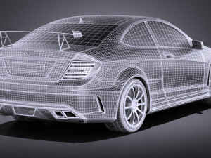 Mercedes-Benz C63 AMG Black 2014 vray 3D Модель