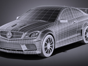 Mercedes-Benz C63 AMG Black 2014 vray 3D Модель