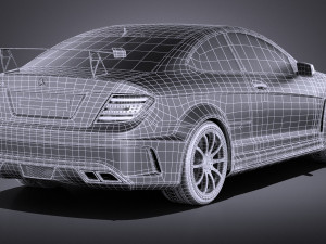 Mercedes-Benz C63 AMG Black 2014 vray 3D Модель