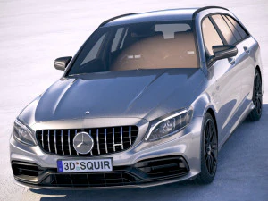 Mercedes-Benz C63 AMG S Estate 2019 3D Model