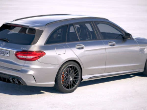 Mercedes-Benz C63 AMG S Estate 2019 3D Model