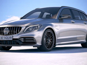 Mercedes-Benz C63 AMG S Estate 2019 3D Model