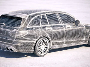 Mercedes-Benz C63 AMG S Estate 2019 3D Model