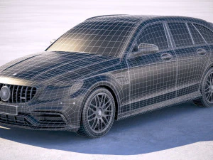 Mercedes-Benz C63 AMG S Estate 2019 3D Model