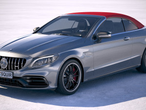 Mercedes-Benz C63 S AMG Cabriolet 2019 3D Model