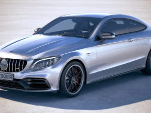 मर्सिडीज-बेंज C63 S AMG कूप 2019 3D मॉडल