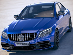 Mercedes-Benz C63 S AMG Sedan 2019 3D Модель