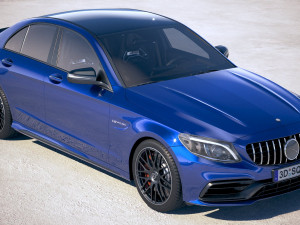 Mercedes-Benz C63 S AMG Sedan 2019 3D Модель