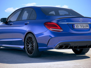 Mercedes-Benz C63 S AMG Sedan 2019 3D Модель