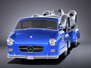 Mercedes-Benz Renntransporter Combo 1954 vray 3D Model