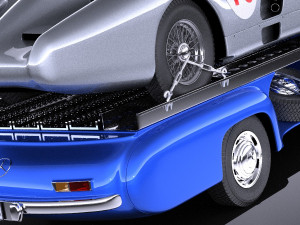 Mercedes-Benz Renntransporter Combo 1954 vray 3D Model